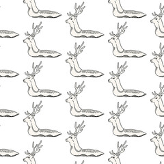 Fototapeta premium Vector pattern with hand drawn minimalistic illustration. Creative abstract artwork . Template for card, poster, banner, print for t-shirt, pin, badge, patch.