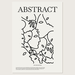 The exposition. Vector hand drawn minimalistic placard with illustration. Creative abstract artwork . Template for card, poster, banner, print for t-shirt, brochure.