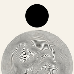 Vector hand drawn minimalistic placard with illustration. Creative abstract artwork . Template for card, poster, banner, print for t-shirt, pin, badge, patch.