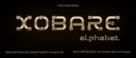 Xobare, elegant abstract modern creative alphabet font with urban style template