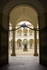 Picturesque courtyard in Old Town of Turin