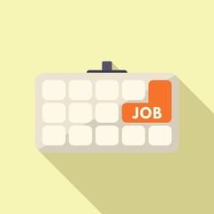 Fototapeta premium Job banner icon flat vector. Online search