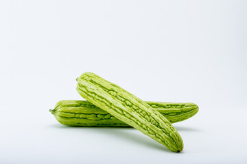 Zucchini on white background. A popular vegetable in Thai food.