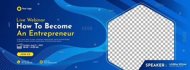 Business conference banner template design for webinar, marketing, online class program, etc