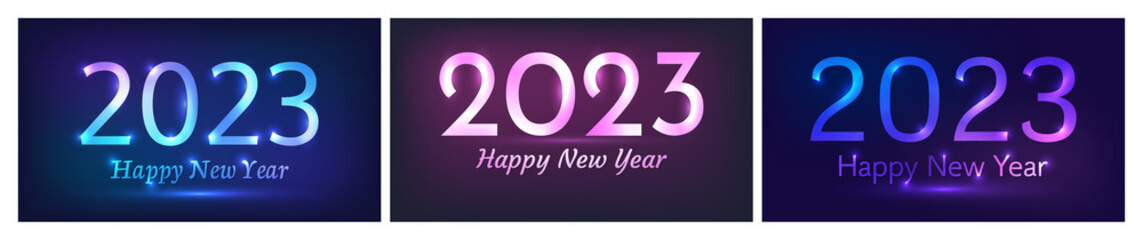 2023 Happy New Year neon background
