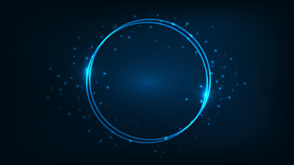 Neon double round frame