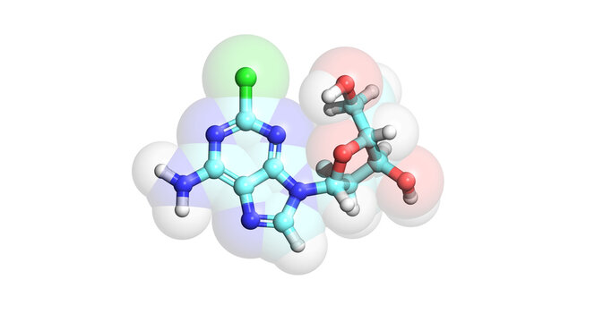 Clofarabine, Anticancer/ Chemotherapy Drug, 3D Molecule
