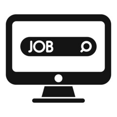 Job tap search icon simple vector. Online interview