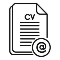 Online cv paper icon outline vector. Job search