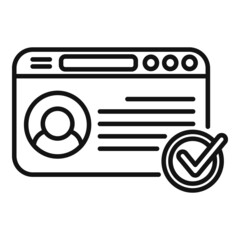 Web job search icon outline vector. Online employment