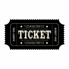 Black simple coupon, ticket for events