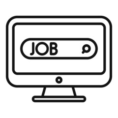 Job tap search icon outline vector. Online interview