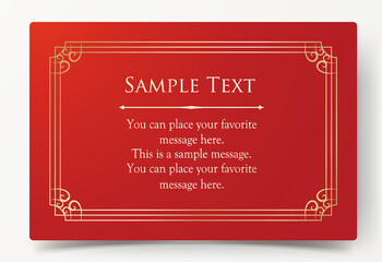 高級感のあるカードデザイン。アンティークな装飾デザイン。エレガントな縁の模様。