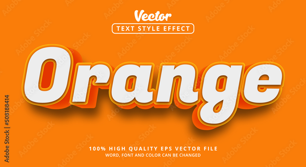 Poster editable text effects, orange text on attractive glossy and soft orange color style