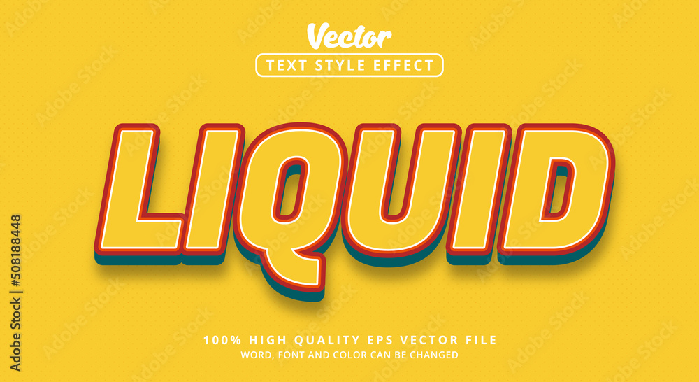 Poster Editable text effect, Liquid text in color combination and soft style