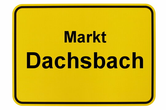 Illustration eines Ortsschildes von Markt Dachsbach in Bayern