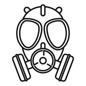 recommend clip art: Respirator gas mask icon outline vector. Air chemical