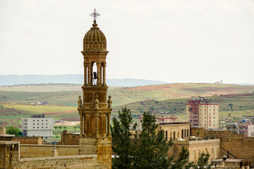 Fototapeta na wymiar 12 May 2022 Midyat Mardin Turkey. Cityscape and churches of Midyat Turkey