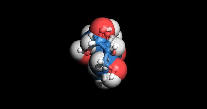 Cytarabine, anticancer/ chemotherapy drug, 3D molecule, spinning 4K