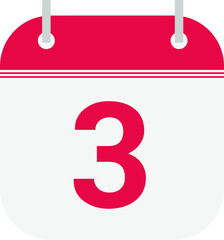 Calendar flat icon vector image day 3.