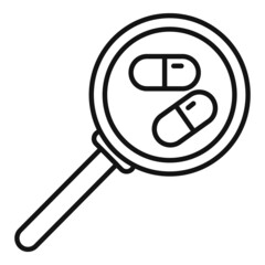 Search medical capsule icon outline vector. Online patient