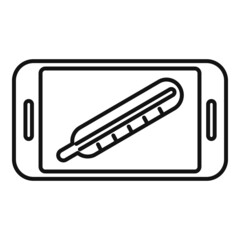 Online thermometer icon outline vector. Patient health