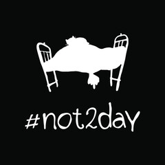 t-shirt decoration with angry man in bed