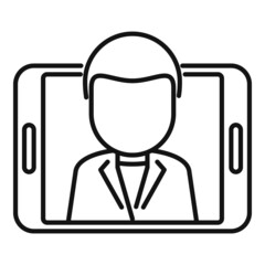 Tablet online doctor icon outline vector. Patient health