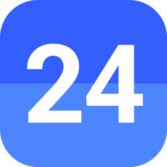 Calendar flat icon vector image day 24.