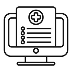 Video internet medicine icon outline vector. Medical care