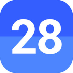 Calendar flat icon vector image day 28.