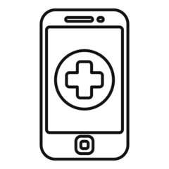 Obraz premium Medical online help icon outline vector. Care clinic