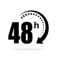 48h icon. Flat vector illustration in black on white background.