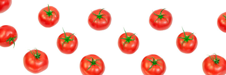 ripe tomatoes on a white background. the concept of cooking tomato sauce. red vegetables on a light texture. juicy pink tomatoes on the table
