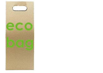 the inscription on the box eco bag. paper bag on a white background. eco packaging concept. product packaging layout. illustration of shopping in the market.craft beige bag on a light texture.