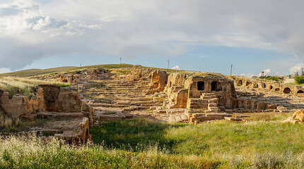 12 May 2022 Mardin Turkey. Dara antique city witn necropol and cistern of Eastern Roman Empire