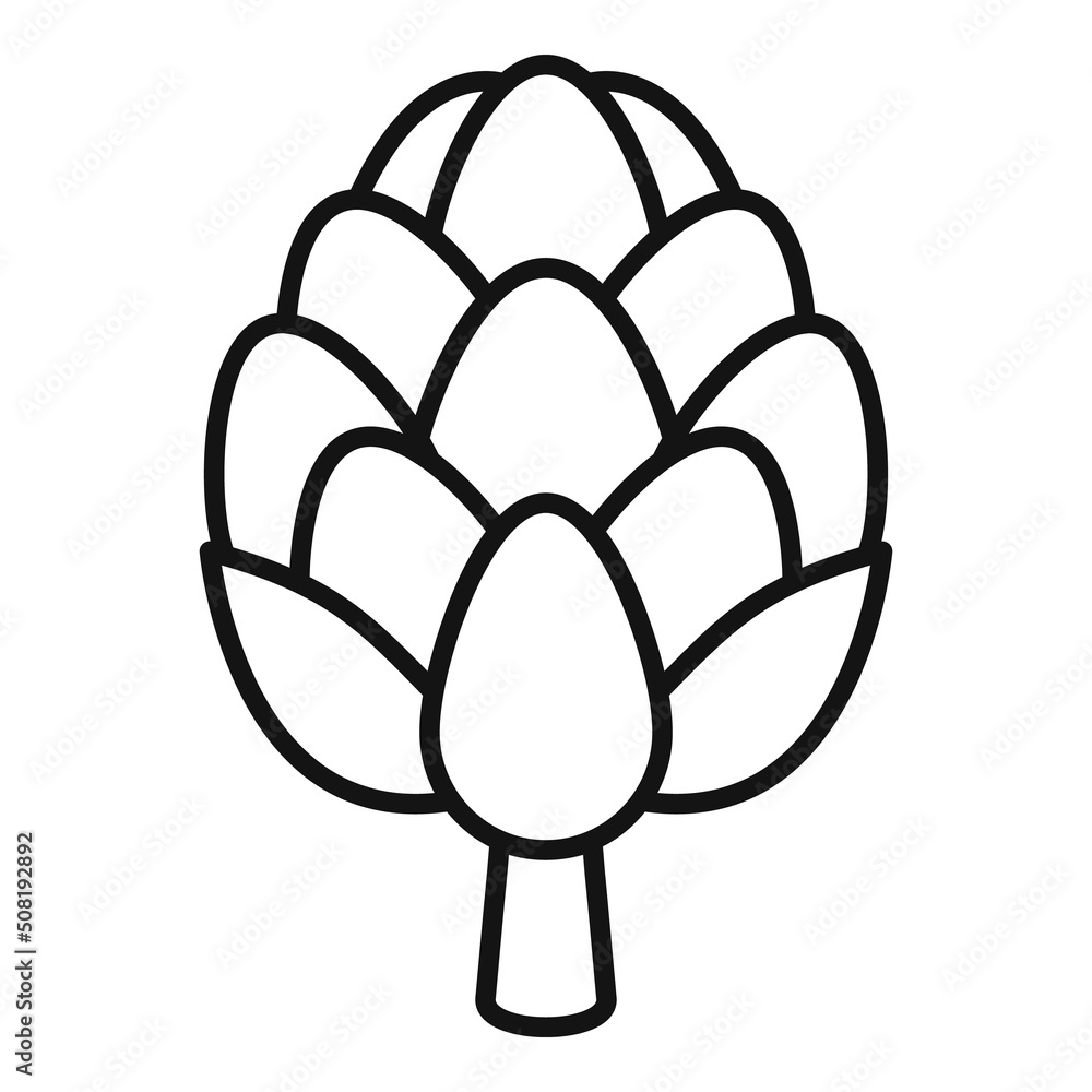 Sticker Grocery artichoke icon outline vector. Vegetable food