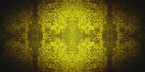Colorful ornament in yellow, golden tones, pattern,  background, psycodelic, fractal, trance