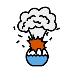 Icon Explosion Of Chemistry Flask