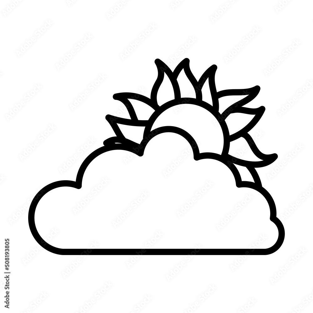 Canvas Prints sun behind clouds icon