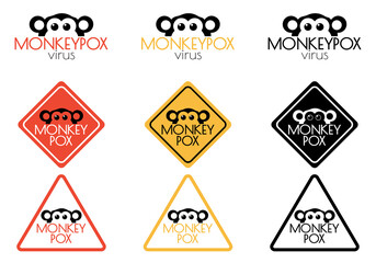 Monkeypox virus icon set.