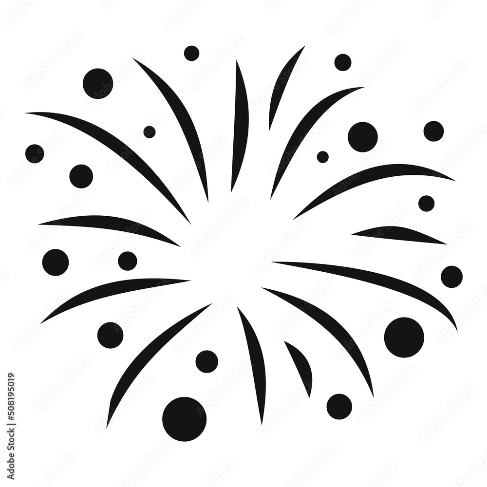 Poster light firework icon simple vector. party event