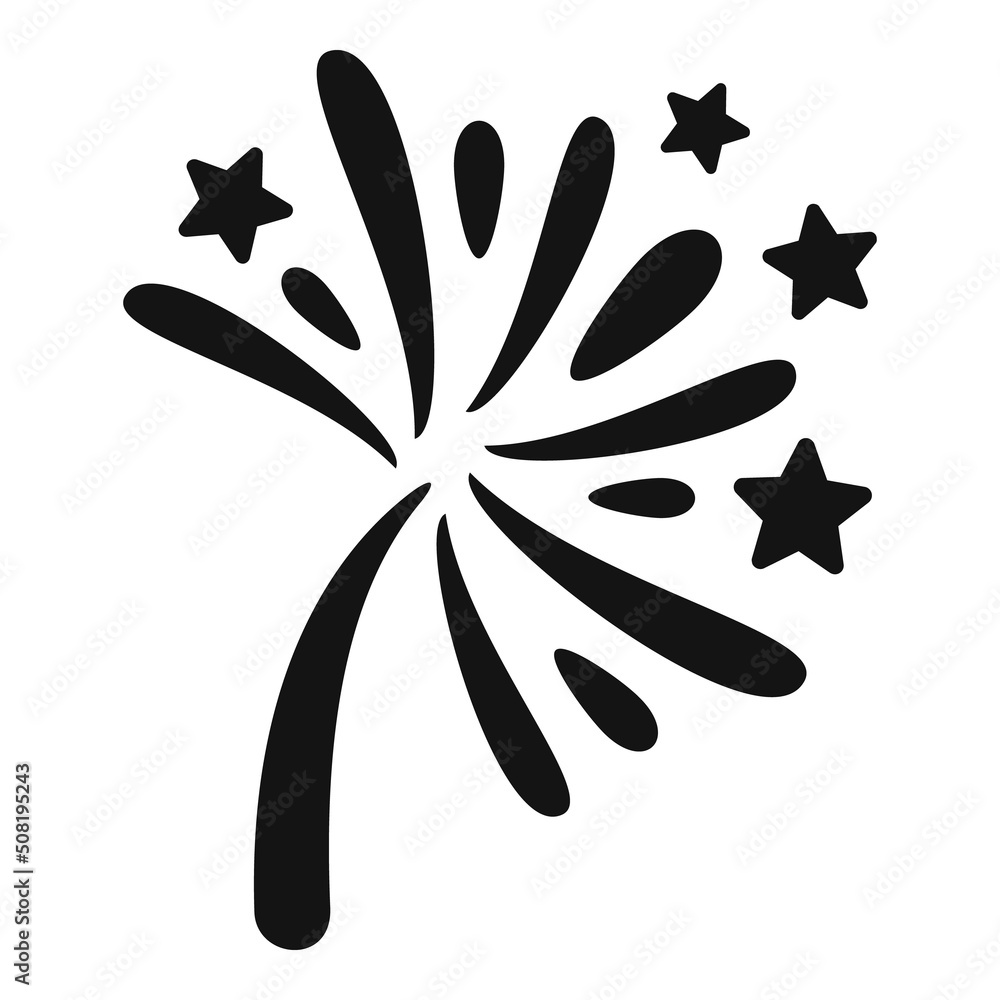 Poster shape firework icon simple vector. carnival event