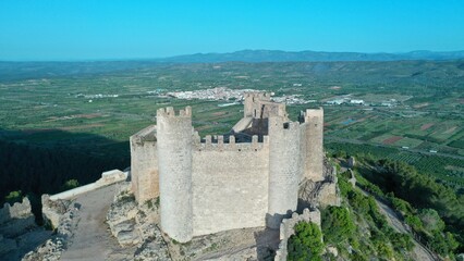 Obraz premium Castillo de Xivert, situado en la sierra de Irta en la localidad de Alcalá de Xivert, Castellón, España