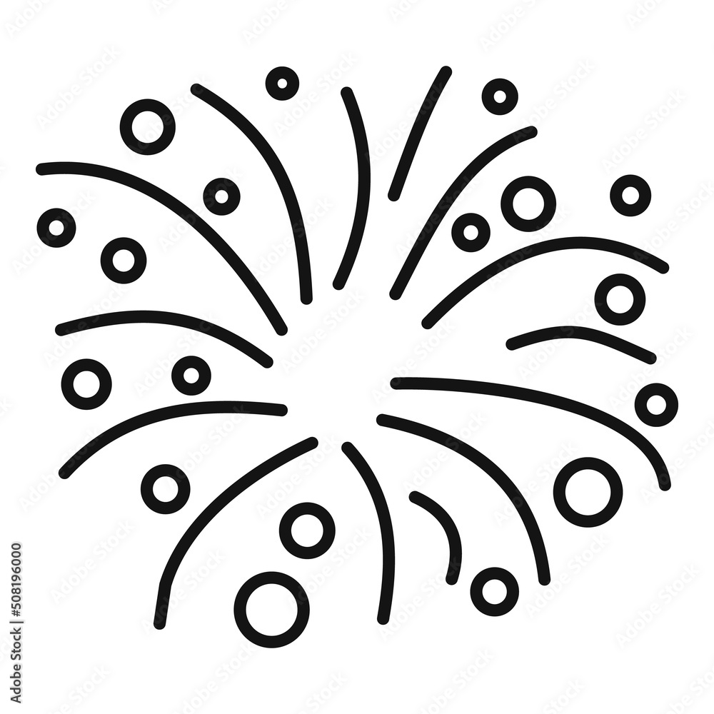 Poster light firework icon outline vector. party event