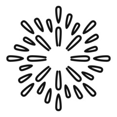 Circle firework icon outline vector. Carnival party