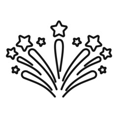 Winner firework icon outline vector. Carnival party