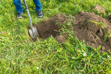 Erdloch ausheben