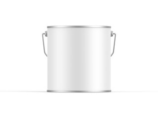 Paint bucket mockup template, white matte paint can with handle for branding and mock up, 3d render illustration © devrawat21