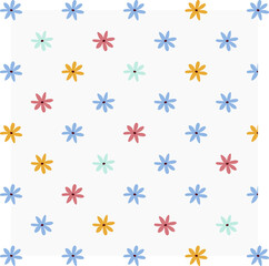 Seamless pattern with colorful chamomiles.